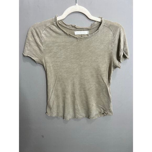 We The Free Green Peasant Baby Tee Sz S Short Sleeve Cotton Cottage - Picture 13 of 14